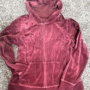 Y2K Zip up, cotton tight fitted, vintage maroon/ deep purple pink